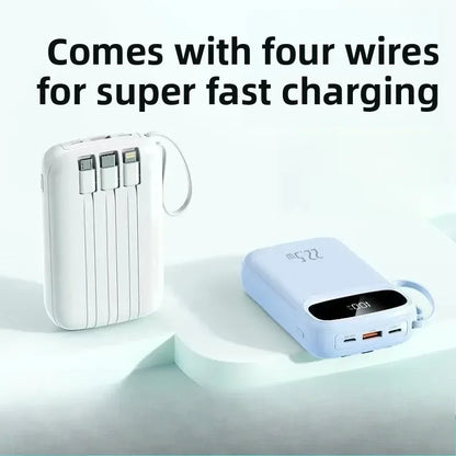 Batterie externe à charge super rapide 120W, nouvelle batterie externe de grande capacité 20000mAh avec câble