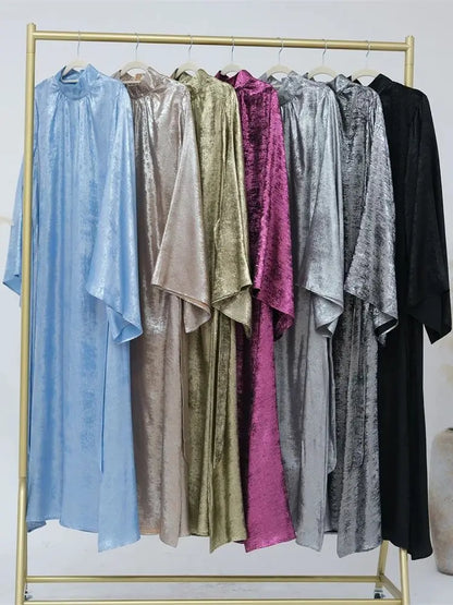Abaya-Robe de luxe en satin pour femme, caftan kebaya marocain