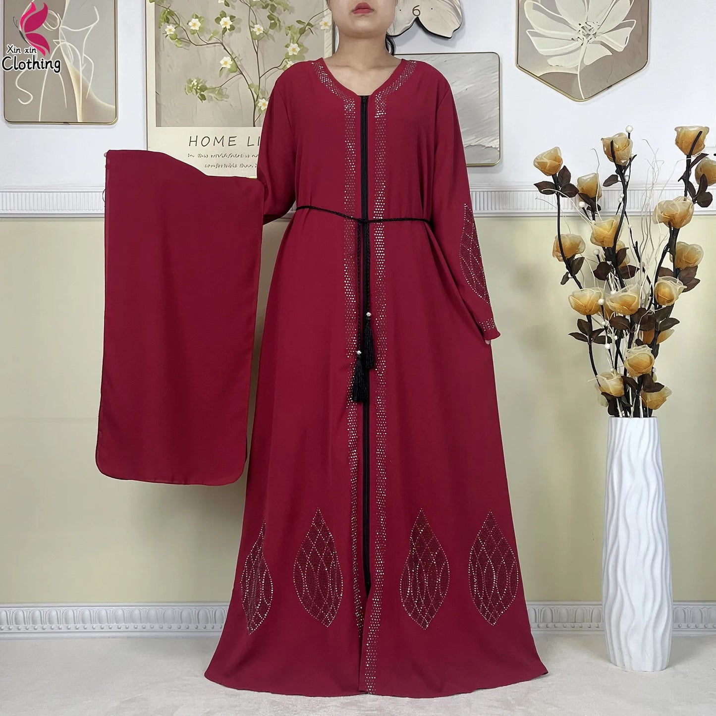 Nouveau Abayas pour femmes Robe à manches longues dubaï