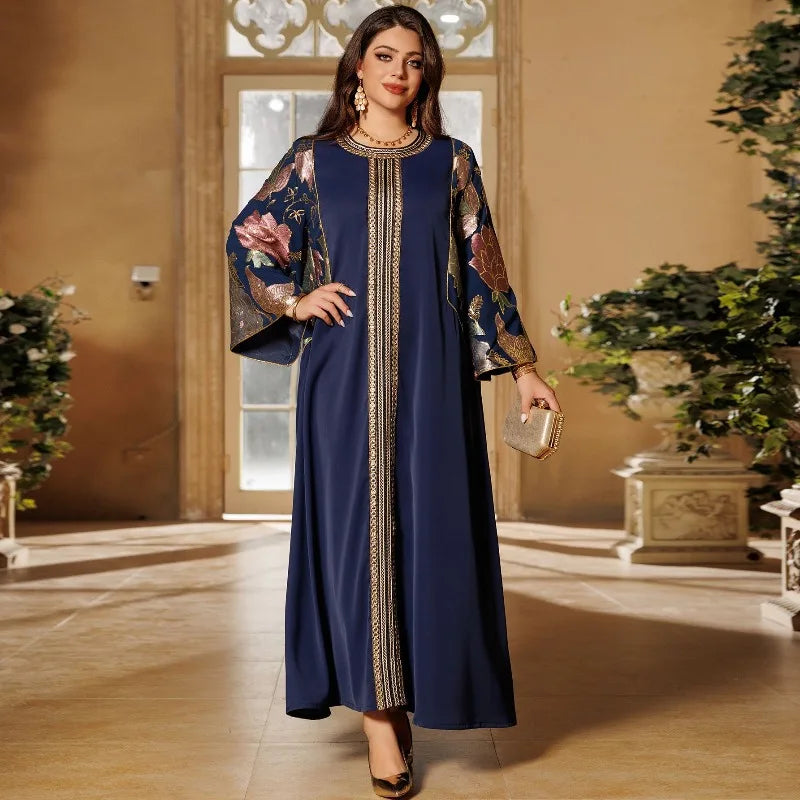 Robe Abaya élégante de Dubaï pour femmes, robe longue brodée pour femmes