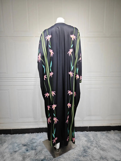 Abaya écharpe imprimé musulman Cardigan robes Abayas caftan