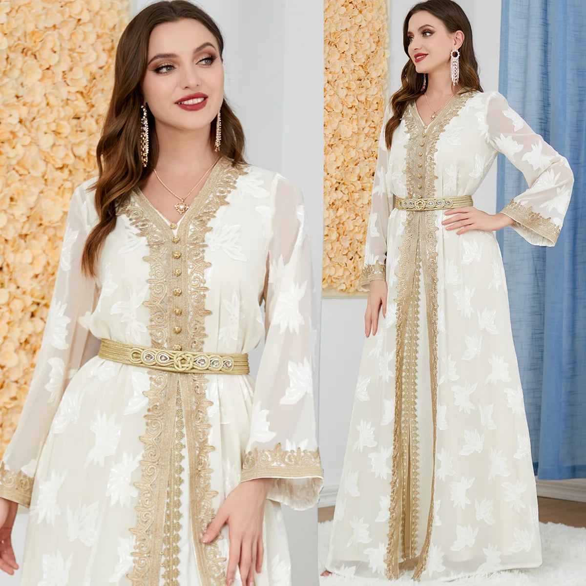 Abaya Dubai-Robe de luxe pour femmes, Caftan Marocain Maxi