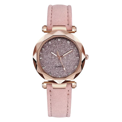 Montre-bracelet ciel étoilé avec biscuits pour femme