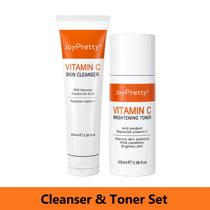 Ensemble de blanchiment du visage à la vitamine C, anti-taches éclaircissant, hydratant