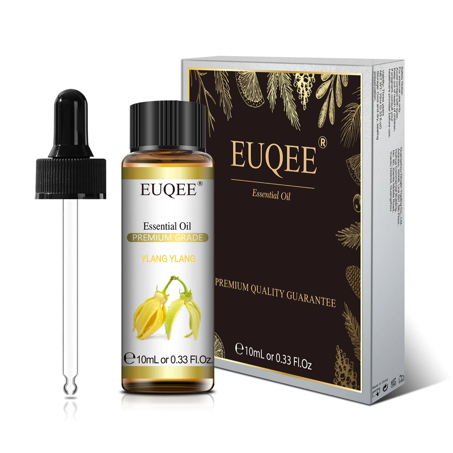 EUQEE-Huile essentielle naturelle pure, Lavande Jasmin Eucalyptus vanille parfum 10ml