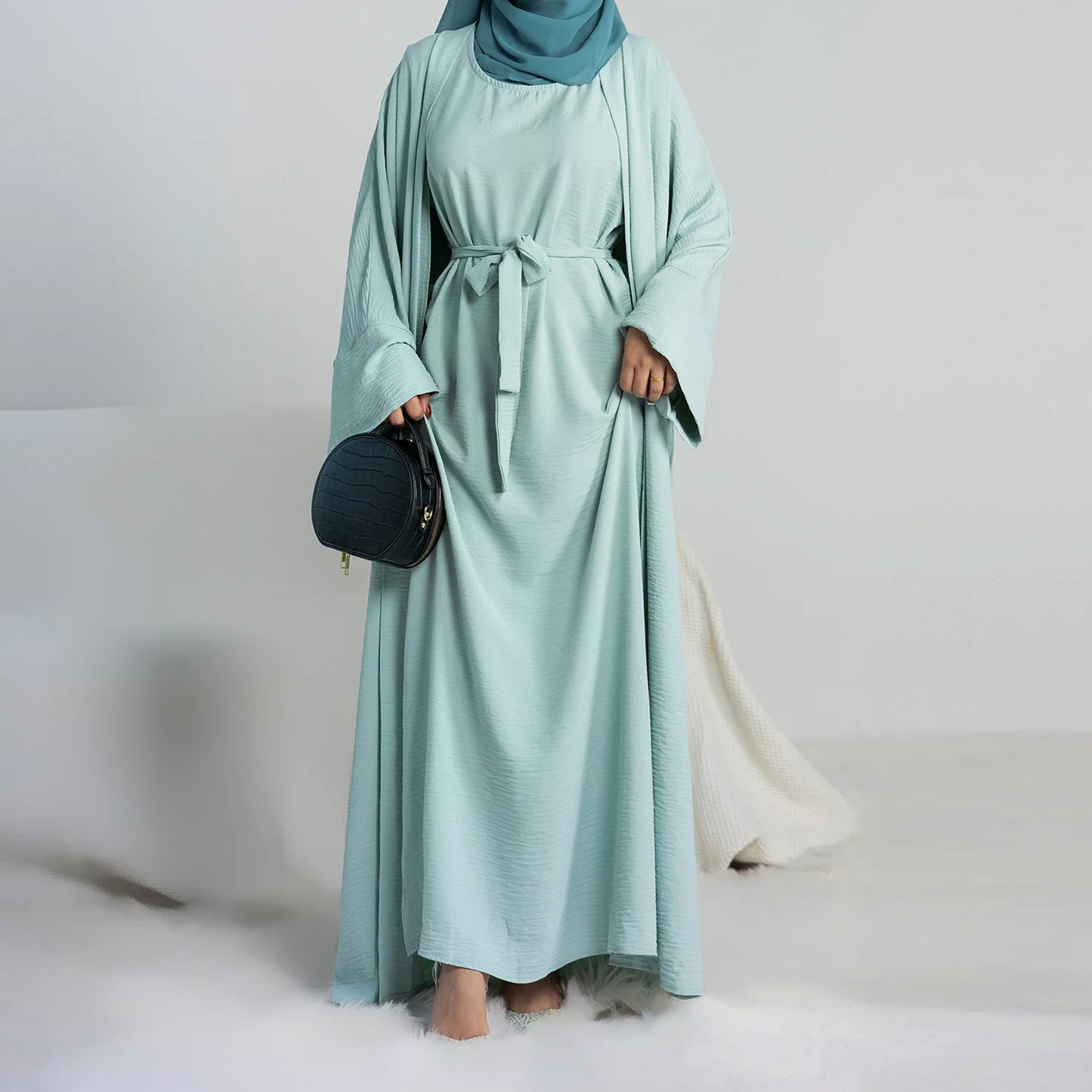 Ensemble de luxe pour femmes, Abaya ouverte, Kaftan, Dubaï, Turquie
