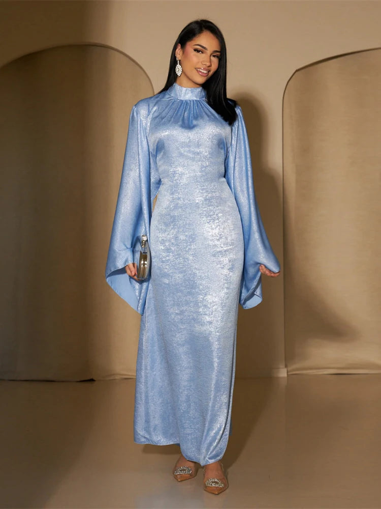 Abaya-Robe de luxe en satin pour femme, caftan kebaya marocain