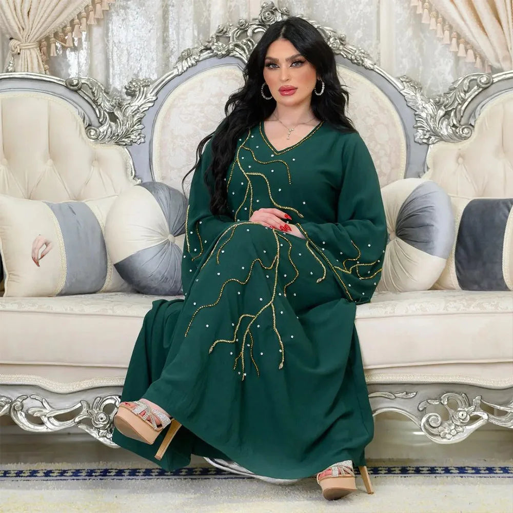 Caftan de soirée longue pour femmes, tenue élégante Dubaï, Turquie