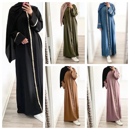 Mode Abaya longue Robe pour les femmes élégant épissure paillettes