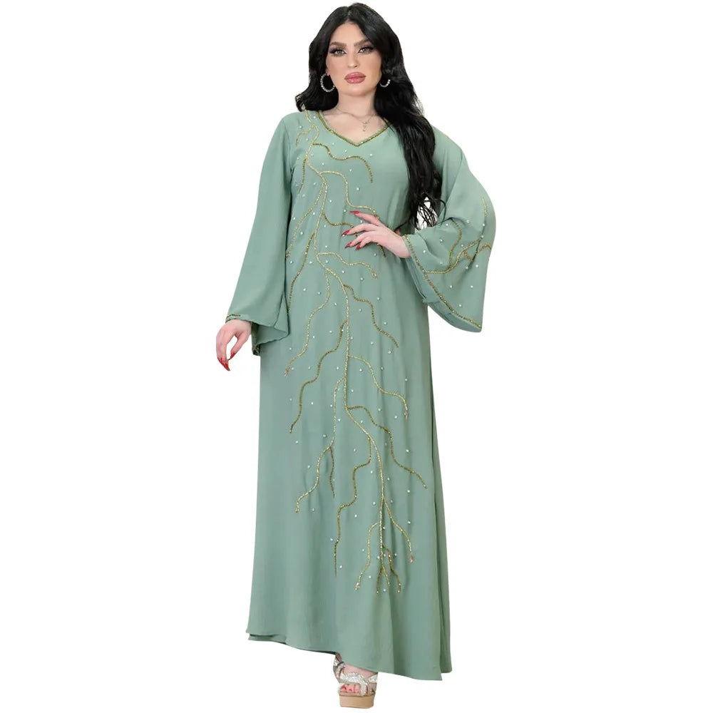 Caftan de soirée longue pour femmes, tenue élégante Dubaï, Turquie