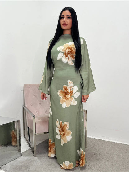 Abaya Robe de soirée imprimée Jalabiya dubaï Caftan