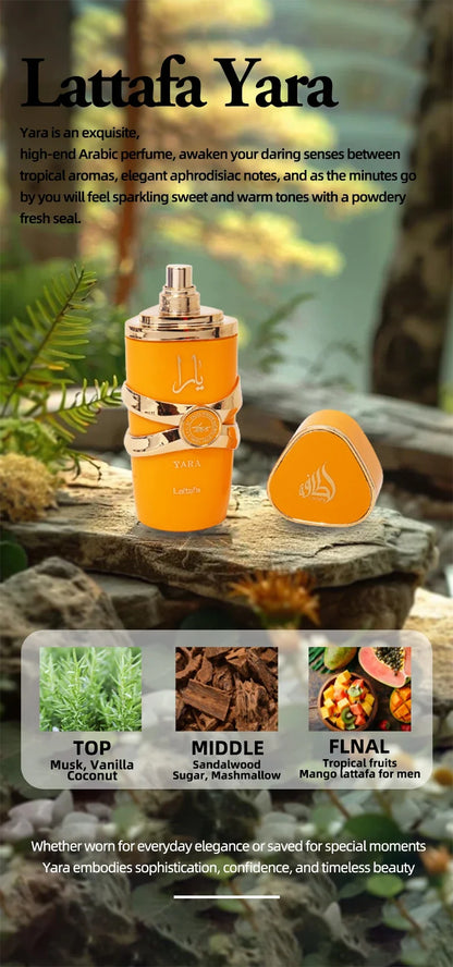 Eau De Parfum arabe Lattafa Yara Original, Parfum aux heromones Unisexe, 100 ml
