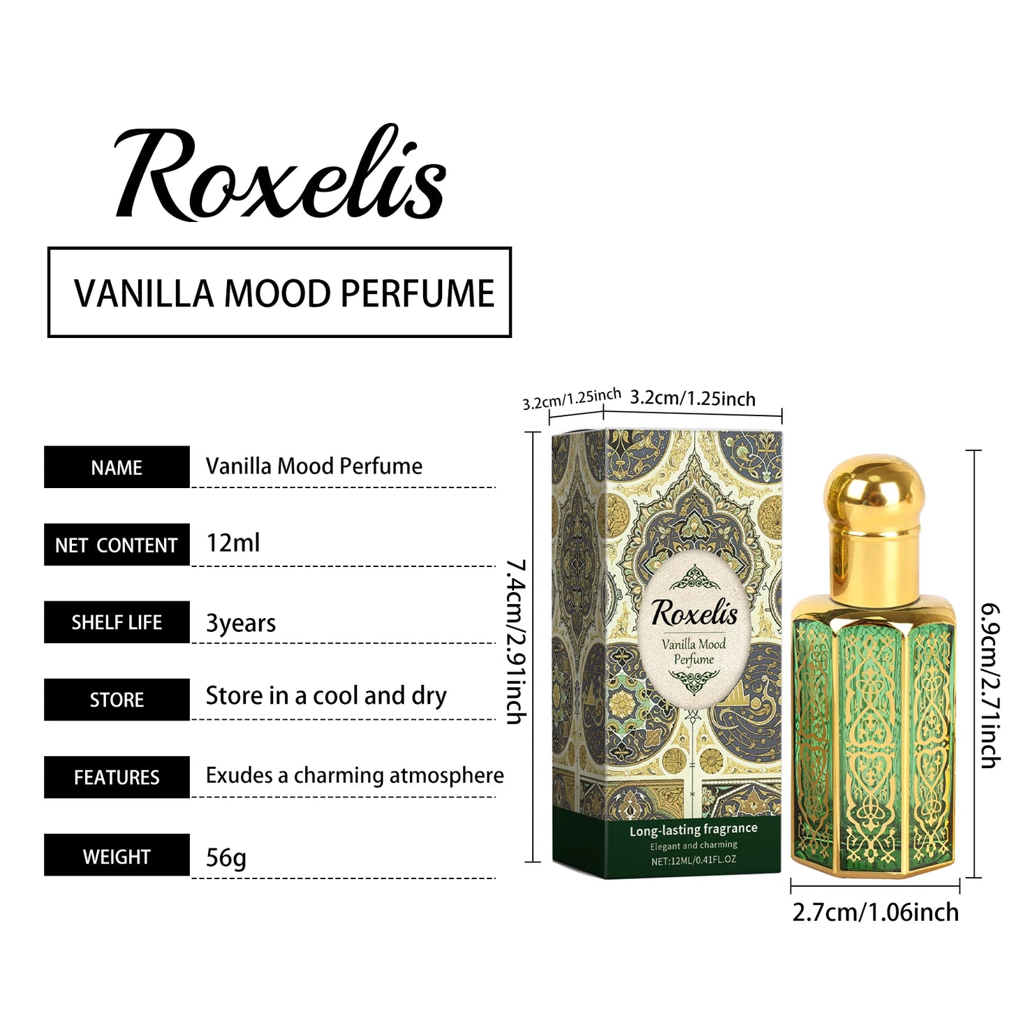 Roxelis Vanille ﻿ la Parfum pour femme, parfum arabe élégant