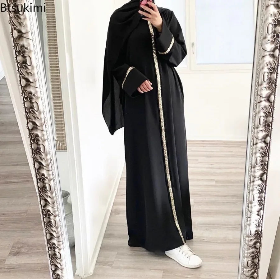 Mode Abaya longue Robe pour les femmes élégant épissure paillettes