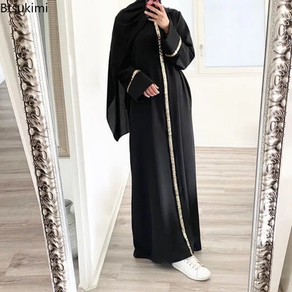 Mode Abaya longue Robe pour les femmes élégant épissure paillettes