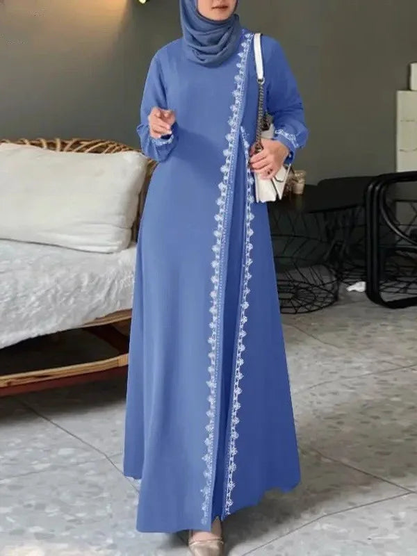 ZANZEA Robe en dentelle à manches longues pour femmes,