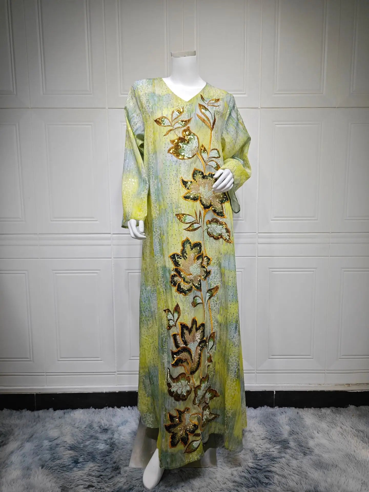 Abayas de luxe de Dubaï, Djellaba de l'Aïd, Robe longue pour femmes  à sequins