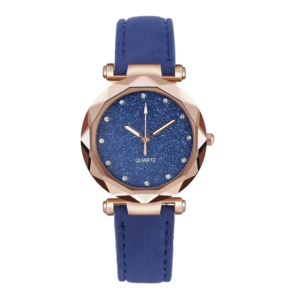 Montre-bracelet ciel étoilé avec biscuits pour femme