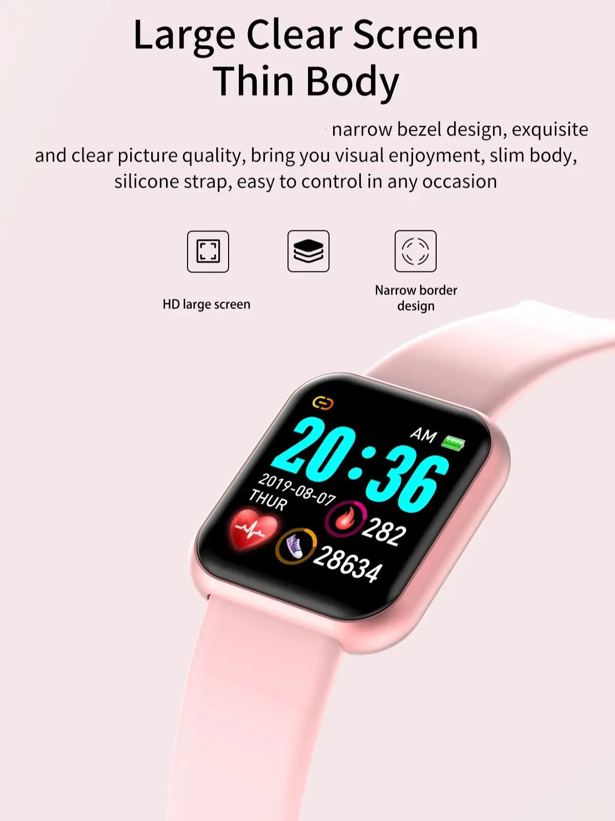Montre-bracelet connectée pour hommes et femmes,