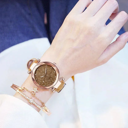 Montre-bracelet ciel étoilé avec biscuits pour femme