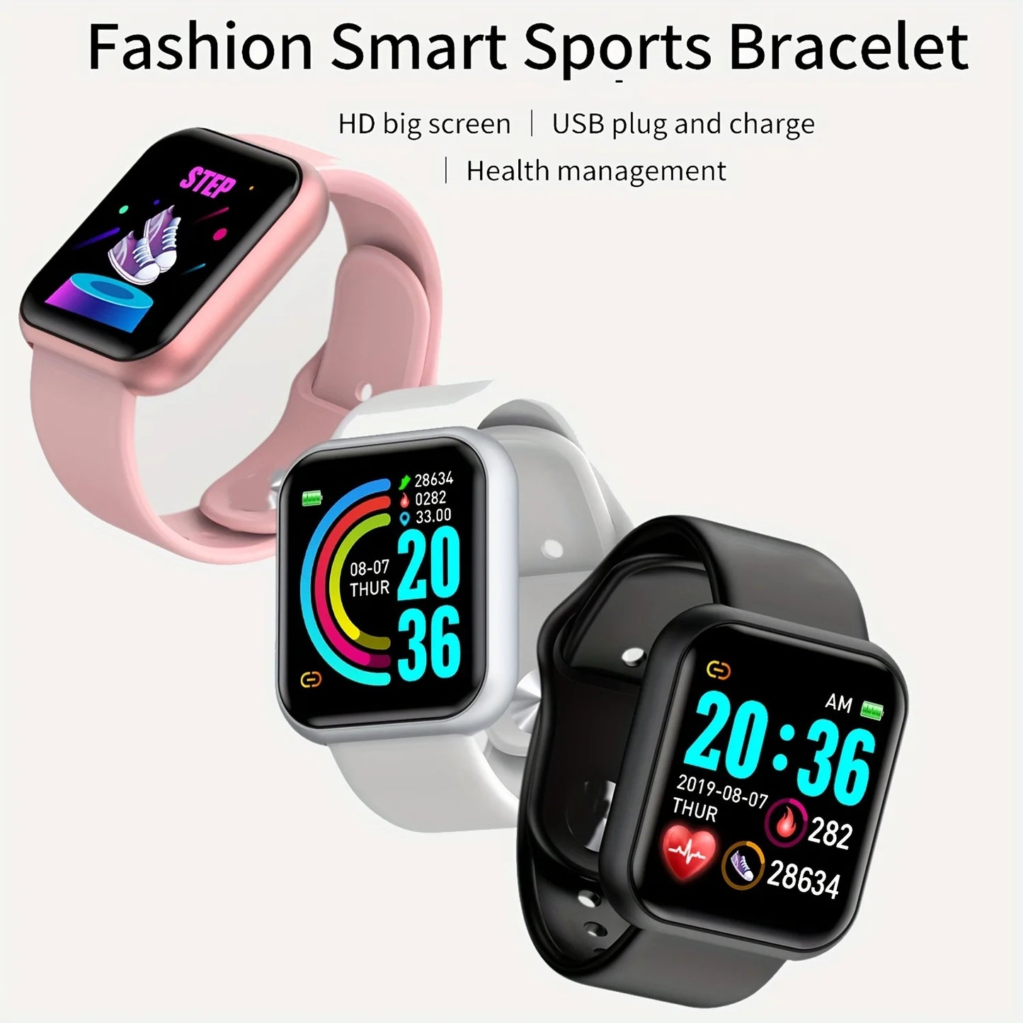 Montre-bracelet connectée pour hommes et femmes,
