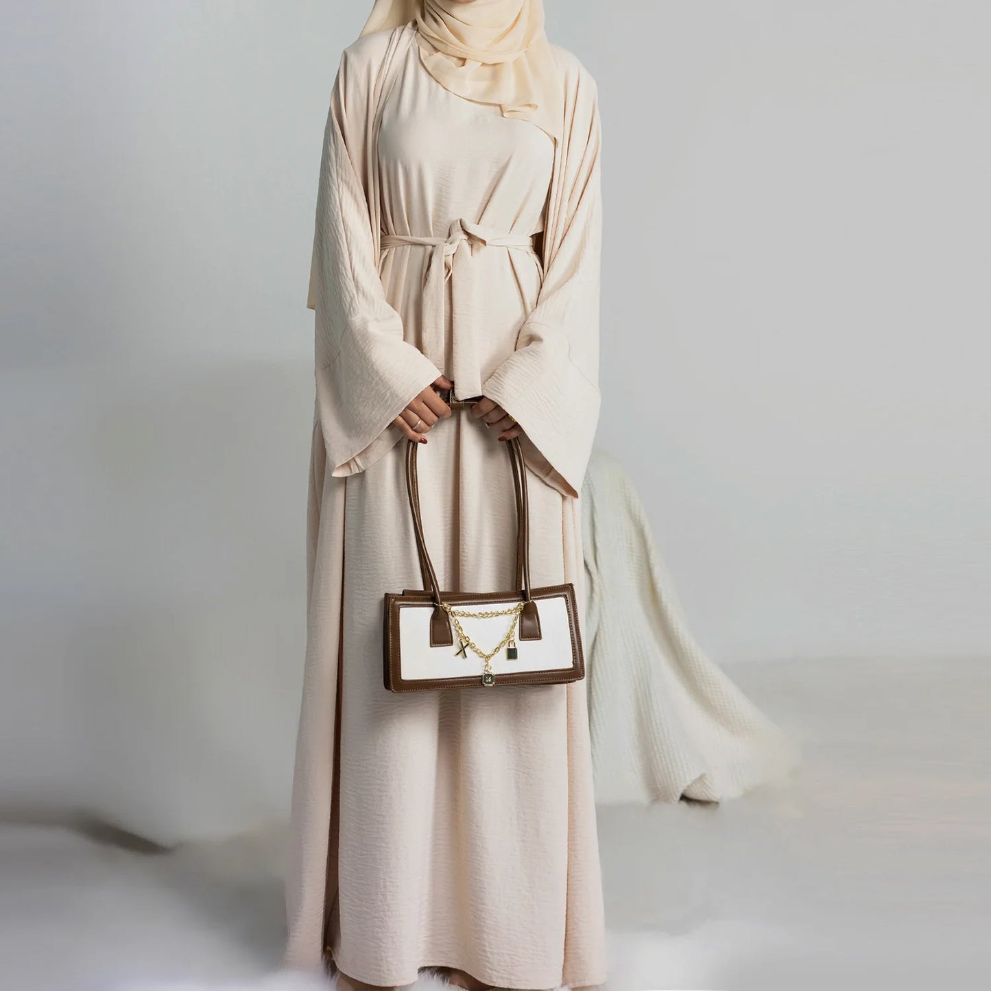 Ensemble de luxe pour femmes, Abaya ouverte, Kaftan, Dubaï, Turquie
