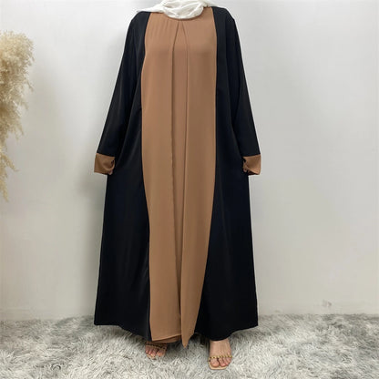 Abaya dubaï luxe épissage faux deux pièces caftan Marocain