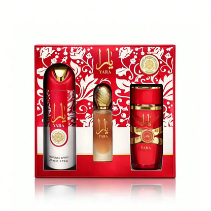 LATTAFA YARA CANDY 3-PIECE COFFRET SET - EDP + DEODORANT SPRAY + HAIR MIST
