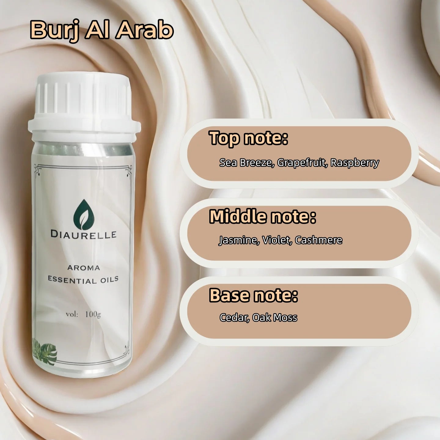 Hôtel Burj Al Arab 100ml pur plante Extrat chambre huile essentielle pour diffuseur