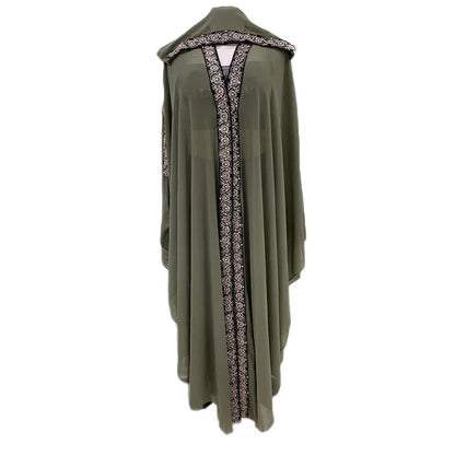 Abaya marocain caftan dubaï robe Maxi à capuche manches chauve-souris