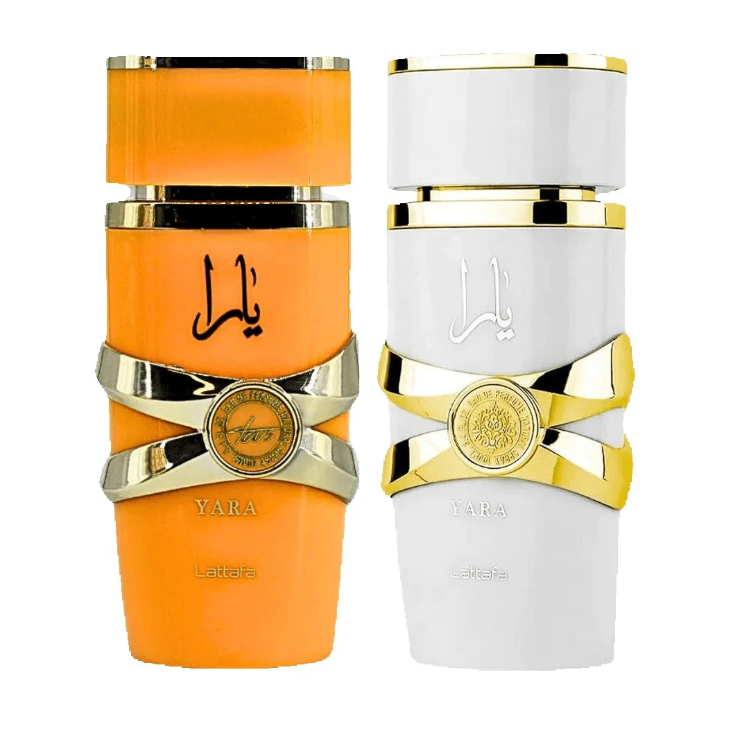 Lattafa 2x100ml Yara Moi & Yara Tous Coffret Set Eau De Parfum - Gourmande Tropicale Florale Caramel Mangue Santal