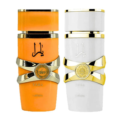 Lattafa 2x100ml Yara Moi & Yara Tous Coffret Set Eau De Parfum - Gourmande Tropicale Florale Caramel Mangue Santal