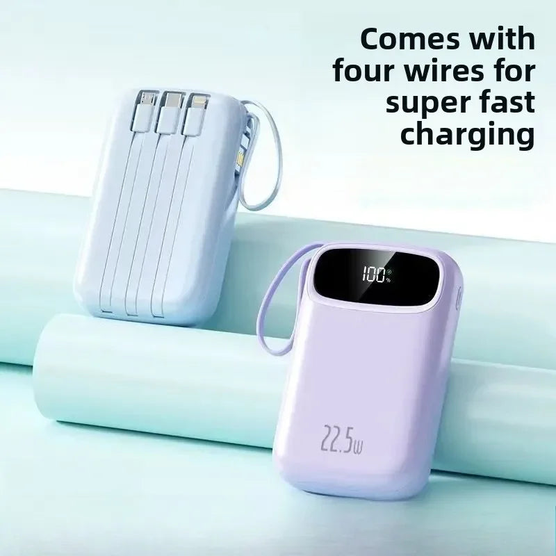 Batterie externe à charge super rapide 120W, nouvelle batterie externe de grande capacité 20000mAh avec câble