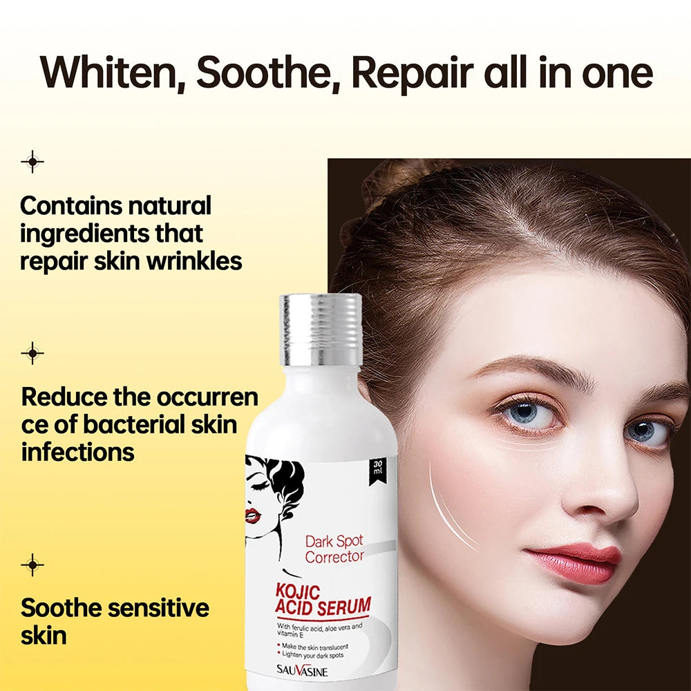 Ensemble de soins pour la peau à l'acide kojique, crème, sérum, nettoyage, savon