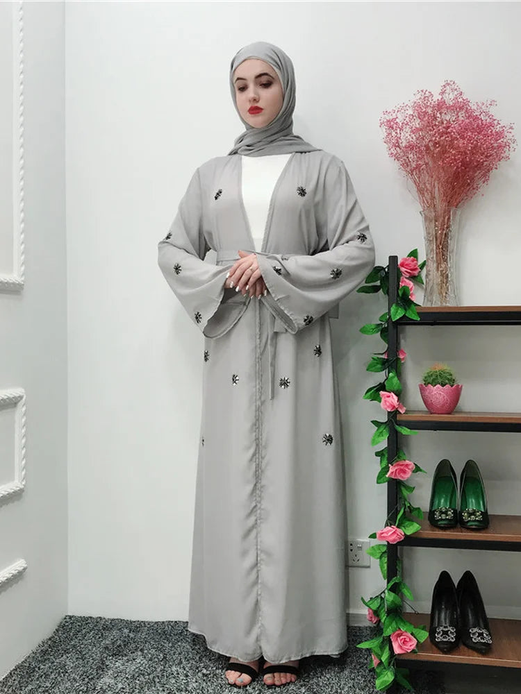 Robe longue à lacets pour femmes, vêtements turcs, Abaya ouverte