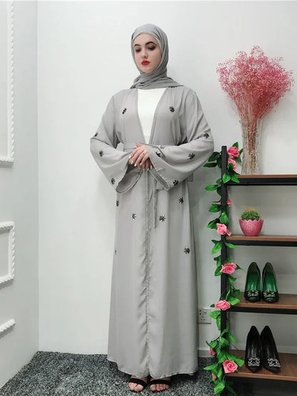 Robe longue à lacets pour femmes, vêtements turcs, Abaya ouverte