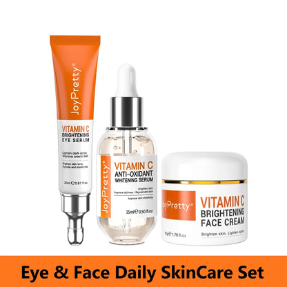 Ensemble de blanchiment du visage à la vitamine C, anti-taches éclaircissant, hydratant