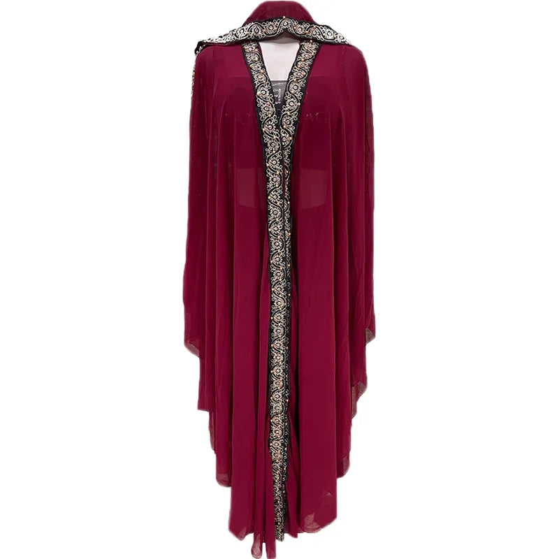 Abaya marocain caftan dubaï robe Maxi à capuche manches chauve-souris