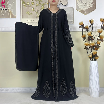 Nouveau Abayas pour femmes Robe à manches longues dubaï