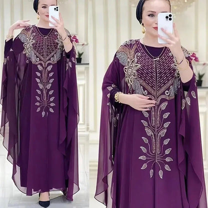 Abayas de Luxe en Mousseline de Soie pour Femme, Boubou, Caftan Marocain, Djellaba