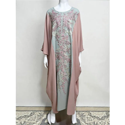 Caftan marocain avec manches chauve-souris, Djellaba de Dubaï