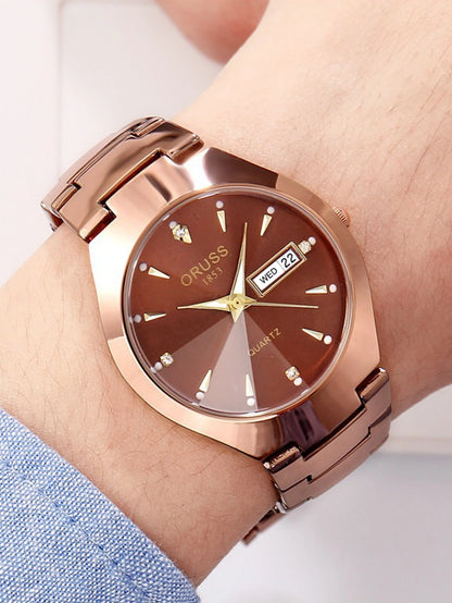 ORUSS-Montre de couple étanche pour hommes et femmes, quartz