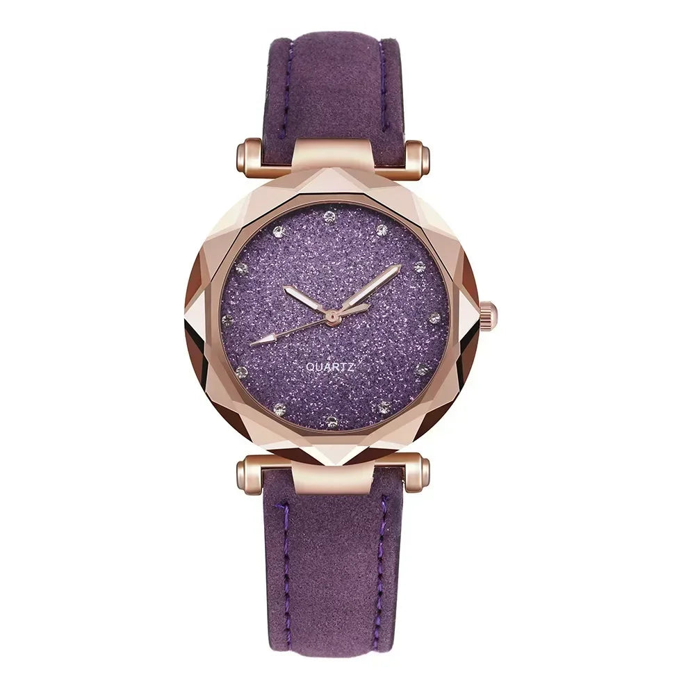 Montre-bracelet ciel étoilé avec biscuits pour femme