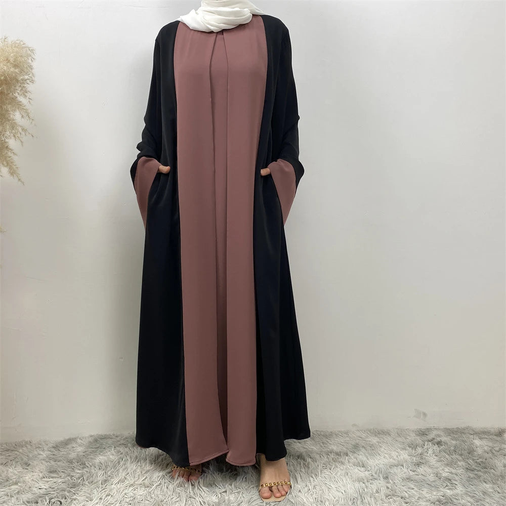Abaya dubaï luxe épissage faux deux pièces caftan Marocain