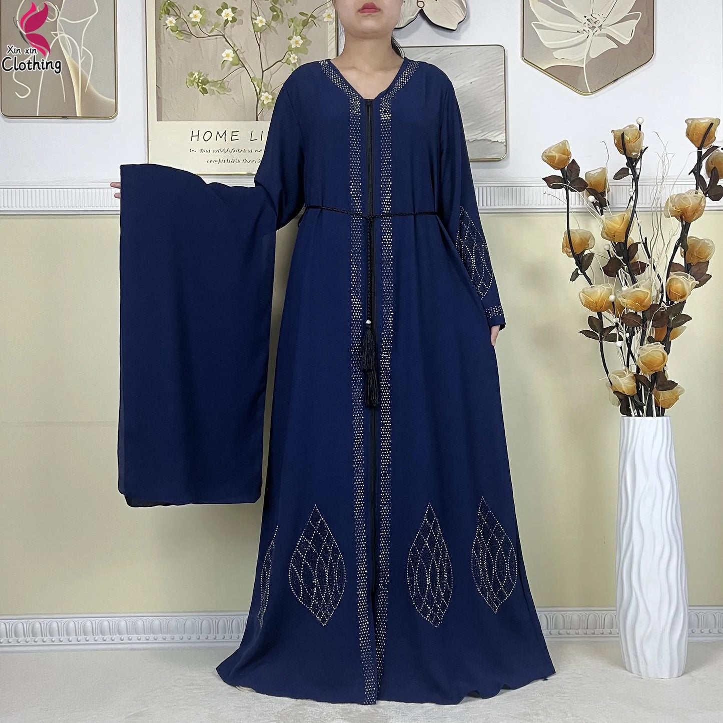 Nouveau Abayas pour femmes Robe à manches longues dubaï
