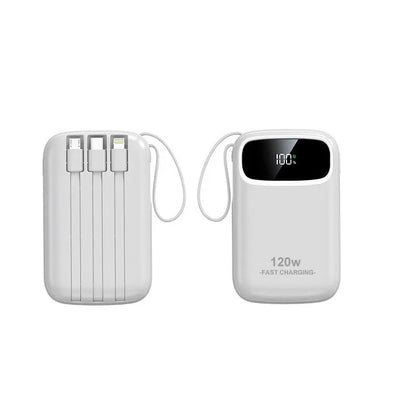 Batterie externe à charge super rapide 120W, nouvelle batterie externe de grande capacité 20000mAh avec câble