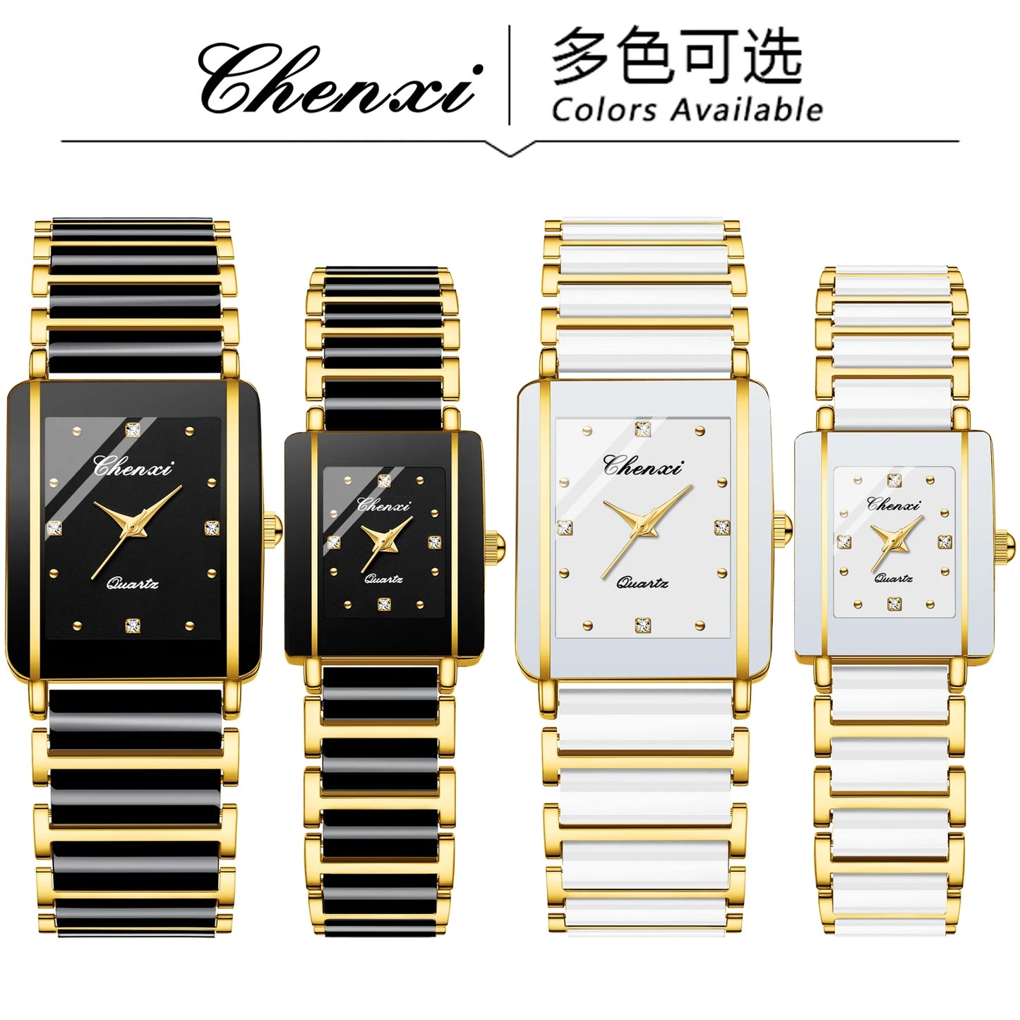 CHENXI 104A Top marque de luxe Couple montre hommes et femmes Imitation bracelet en céramique exquise Date montres relojes para damas