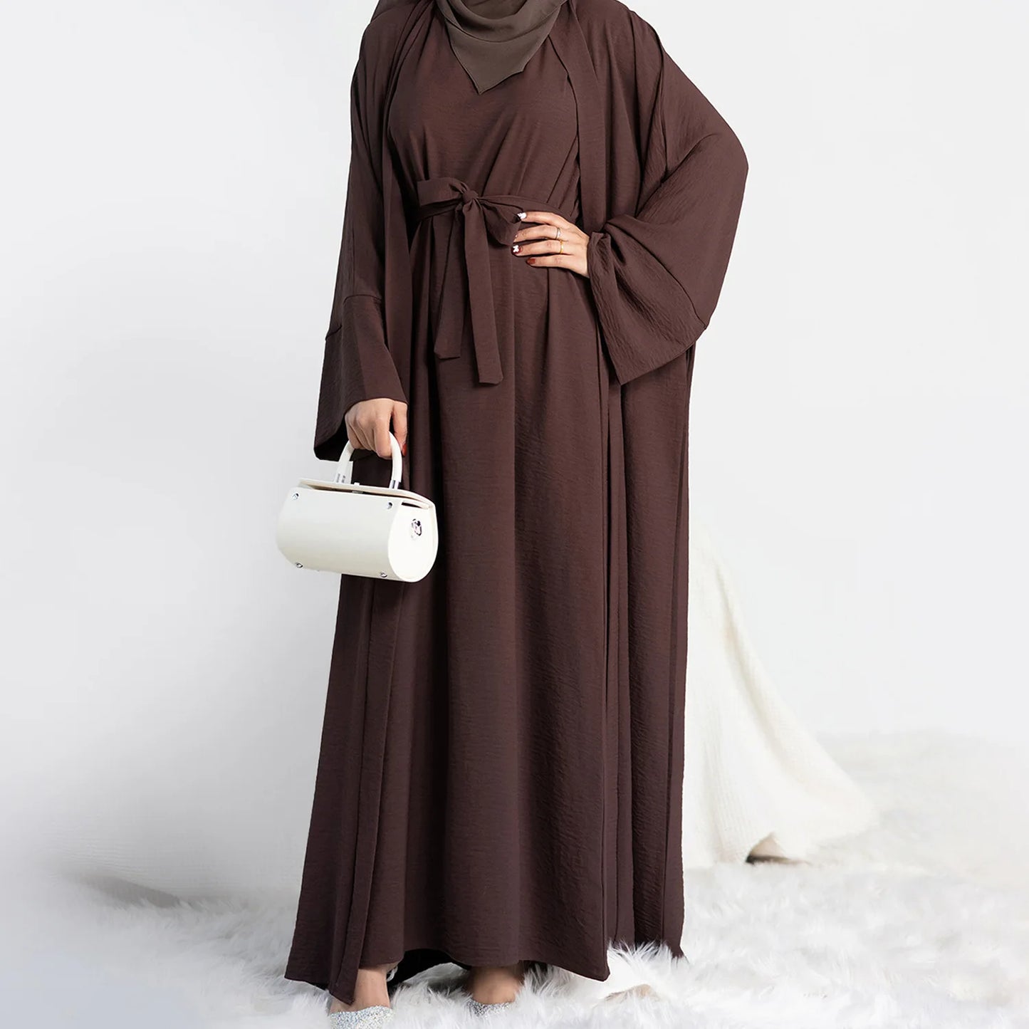 Ensemble de luxe pour femmes, Abaya ouverte, Kaftan, Dubaï, Turquie