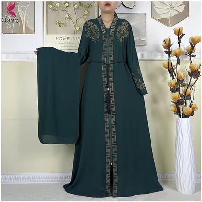 Nouveau Abayas pour femmes Robe à manches longues dubaï