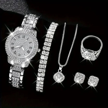 6 pièces ensemble femmes Montre horloge cadran romain marque de luxe Design